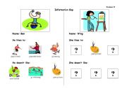 English Worksheet: Hobbies Information Gap - Part B