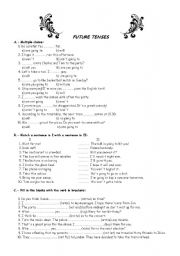 English Worksheet: FUTURE TENSES