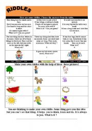 English Worksheet: RIDDLES