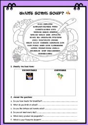 English Worksheet: Want some soup? 1/2