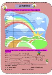 English Worksheet: comparatives and superlatives