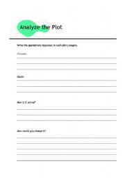 English worksheet: Analyze the Plot Worksheet