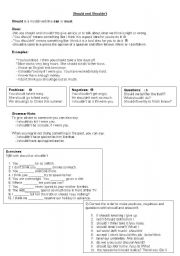 English Worksheet: Should/Shouldnt