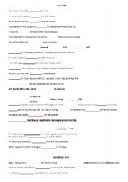 English Worksheet: conjunctions contrast