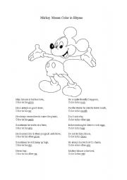 Mickey Mouse Color in Rhyme