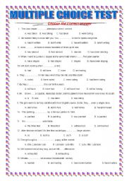 English Worksheet: MULTIPLE CHOICE TEST