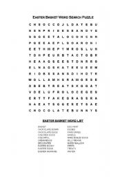 English Worksheet: Easter - Word Search