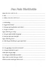 English worksheet: questionnaire