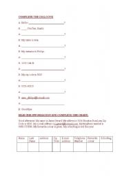 English worksheet: Personal Information