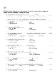 English Worksheet: Past, Present, Future, Modals