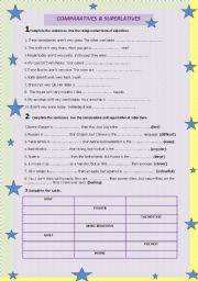 English Worksheet: ADJECTIVES-  COMPARISONS