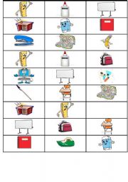 English Worksheet: classroom objects