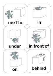 English Worksheet: Prepositions of Place with Kitty - Flashcards