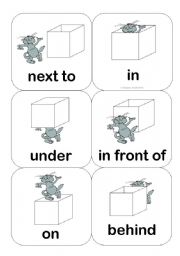 Prepositions of Place with Kitty - Flashcards