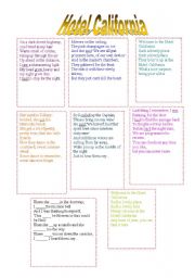 English Worksheet: Hotel California
