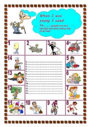 English Worksheet: When I was young I used to...