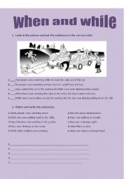 English Worksheet: when and while