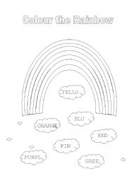 English Worksheet: Colour the Rainbow