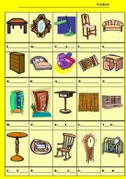English Worksheet: Furniture Vocabulary