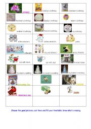 English Worksheet: a timetable a month from January to March.