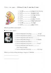 English Worksheet: like, love, hate +ing 