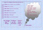 Travelling worksheet