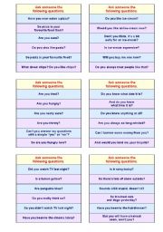 English Worksheet: YES OR NO GAME -- (PRE-)INTERMEDIATE VERSION (good for adults, too) -- A VERY EFFECTIVE METHOD TO MAKE YOUR STUDENTS TALK! -- SUCCESS GUARANTEED