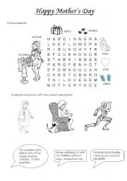 English Worksheet: Mothers Day Activity