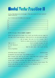 English worksheet: MODAL VERBS II