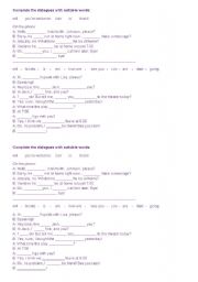 English Worksheet: Basic Dialogue