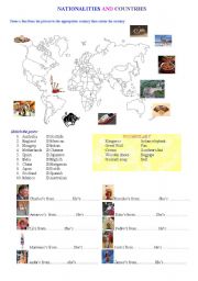 English Worksheet: Countries and nationalities