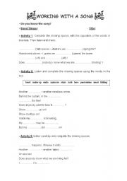 English Worksheet: Show must go on