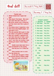 Oral drill - how much/very little - how many/very few