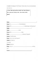 English Worksheet: Ordering in a cafe bar