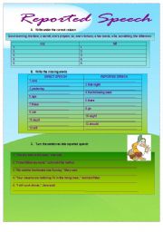 English Worksheet: REPORTED SPEECH QUIZ