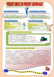 English Worksheet: present simple or present continuous?