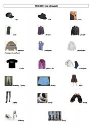 English worksheet: Clothes