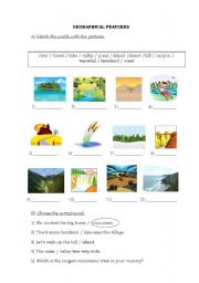 English Worksheet: Geographical Features