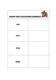 English worksheet: ANIMALS