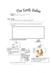 English Worksheet: The Earth Shakes!