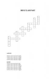 English worksheet: regular past -crossword