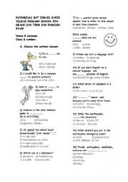 English Worksheet: 8TH GRADE EXAM FOR  MY ENGLISH COURSE BOOK