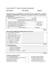 English Worksheet: exam for 10th grade