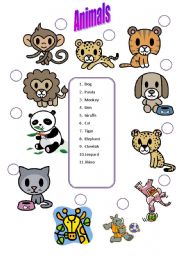 English Worksheet: Animals