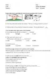 English worksheet: might/will and wont grammar