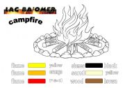 English Worksheet: campfire coloring page
