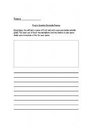 English worksheet: Fruity Inside-Outside Poems