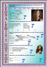 English Worksheet: Leona Lewis I Got You LISTENING song-based activity (FULLY EDITABLE AND KEY INCLUDED!!!)