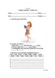 English Worksheet: The Human Body