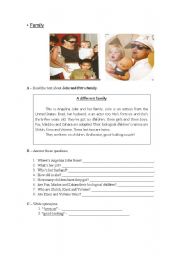 English Worksheet: Ang.Jolie and Brad P. family